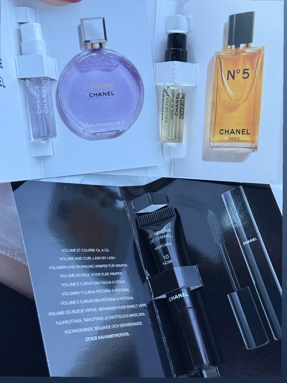 BUNDLE 3 PIECES CHANEL SAMPLES CHANCE, NO.5 AND MASCARA NEW
